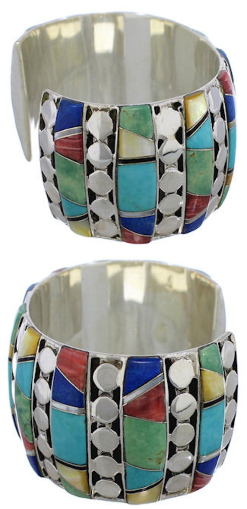 Multicolor Southwest Sterling Silver Cuff Bracelet FX27184