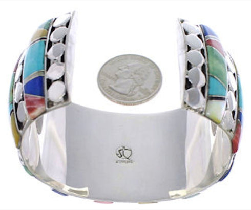 Multicolor Southwest Sterling Silver Cuff Bracelet FX27184