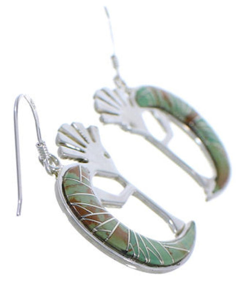 Silver Jewelry Kokopelli Turquoise Hook Dangle Earrings PX32342