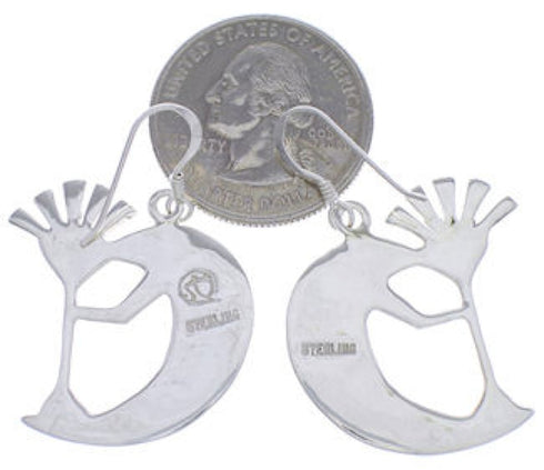 Silver Jewelry Kokopelli Turquoise Hook Dangle Earrings PX32342