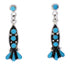 Southwest Turquoise Sterling Silver Post Dangle Earrings PX32565