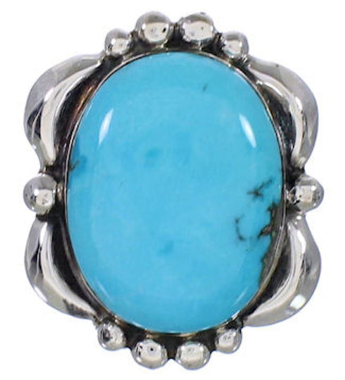 Authentic Sterling Silver Turquoise Jewelry Ring Size 6-3/4 UX33609
