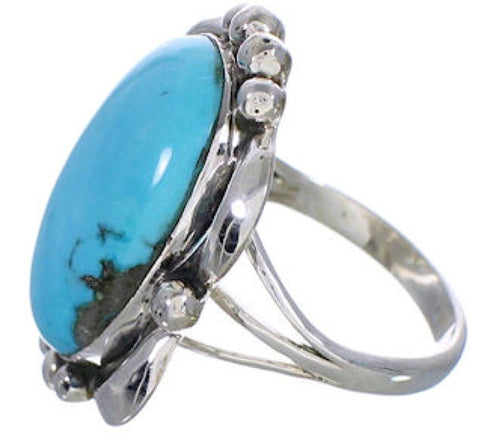 Authentic Sterling Silver Turquoise Jewelry Ring Size 6-3/4 UX33609