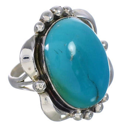 Authentic Sterling Silver And Turquoise Ring Size 5-1/4 UX33615