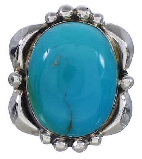 Authentic Sterling Silver And Turquoise Ring Size 5-1/4 UX33615