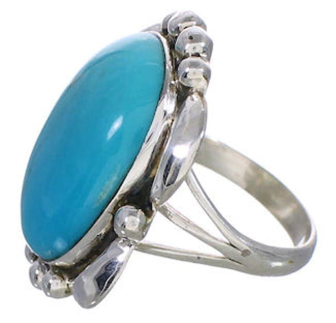 Authentic Sterling Silver And Turquoise Ring Size 5-1/4 UX33615