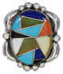Multicolor Inlay Sterling Silver Jewelry Ring Size 5-3/4 UX33635