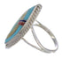 Southwest Sterling Silver And Multicolor Inlay Ring Size 8-3/4 UX33808