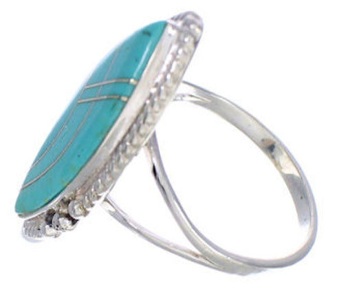 Sterling Silver Turquoise Inlay Southwest Ring Size 4-3/4 UX33922