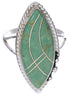 Turquoise Inlay Sterling Silver Jewelry Ring Size 5-3/4 FX93627