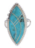 Authentic Sterling Silver Turquoise Southwest Ring Size 6-3/4 UX33958