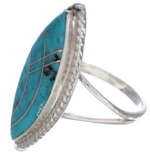 Authentic Sterling Silver Turquoise Southwest Ring Size 6-3/4 UX33958