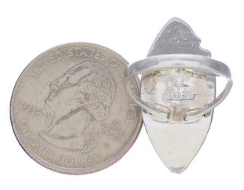 Turquoise Inlay Sterling Silver Jewelry Ring Size 7-3/4 UX33971