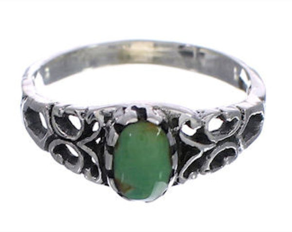 Turquoise And Sterling Silver Southwest Ring Size 6-3/4 UX34009