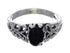 Southwestern Sterling Silver Jet Ring Size 6-1/4 UX34038