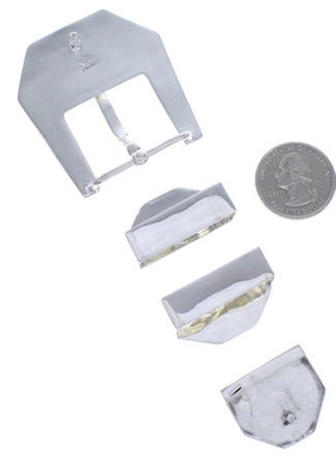 Multicolor Inlay Authentic Sterling Silver Ranger Belt Buckle PX38034