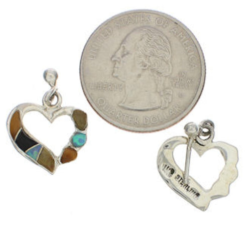 Multicolor Heart Sterling Silver Earrings PX24230