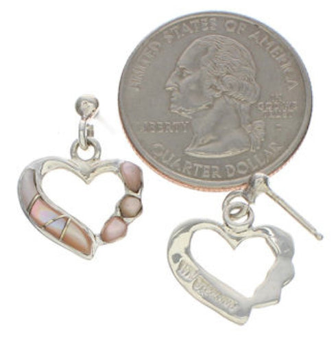 Pink Shell Sterling Silver Heart Earrings PX24238