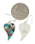 Multicolor Heart Sterling Silver Hook Dangle Earrings PX24298