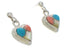 Sterling Silver Turquoise Multicolor Heart Earrings PX24328