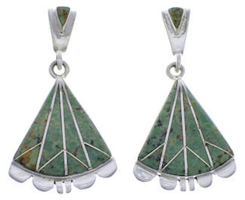Southwest Silver And Turquoise Inlay Earrings EX31801