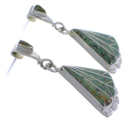 Southwest Silver And Turquoise Inlay Earrings EX31801