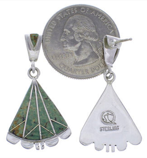 Southwest Silver And Turquoise Inlay Earrings EX31801