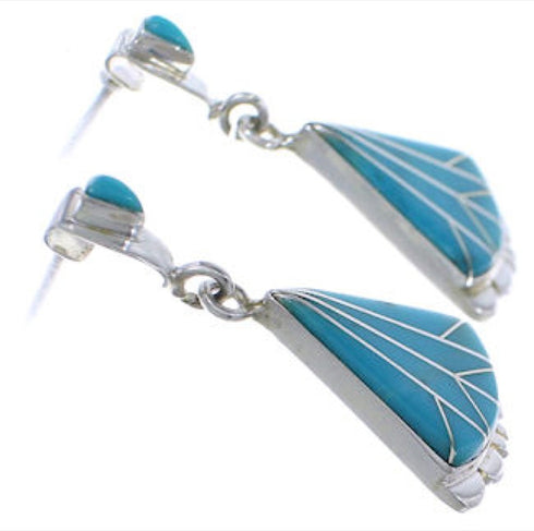 Southwest Turquoise And Sterling Silver Earrings EX31815