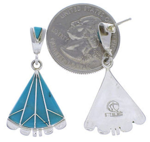 Southwest Turquoise And Sterling Silver Earrings EX31815