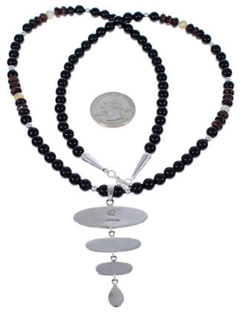 Silver And Multicolor Native American Pueblo Design Necklace PX34931