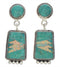 Southwest Turquoise And Opal Inlay Silver Earrings EX32470
