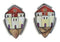 Native American Village Design Multicolor Silver Earrings EX32506