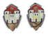 Native American Village Design Multicolor Silver Earrings EX32506