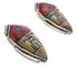 Multicolor Native American Village Design Silver Earrings EX32507