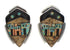 Native American Village Design Multicolor Inlay Earrings EX32510