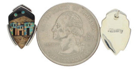 Native American Village Design Multicolor Inlay Earrings EX32510