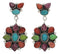 Southwest Multicolor And Silver Earrings EX32516