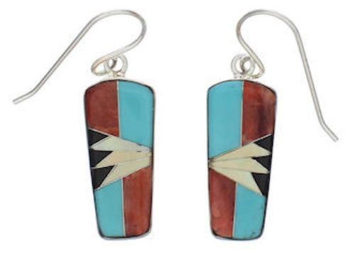 Multicolor Inlay Southwestern Earrings EX32547