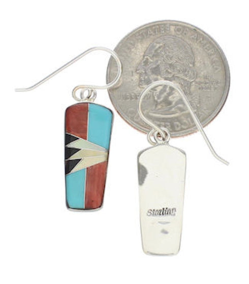 Multicolor Inlay Southwestern Earrings EX32547