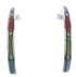 Multicolor Sterling Silver Jewelry Post Hoop Earrings PX24877