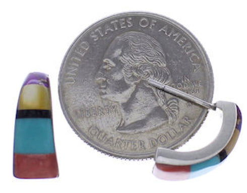 Multicolor Southwest Post Hoop Earrings PX24900