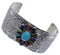 Multicolor Sterling Silver Native American Cuff Bracelet EX24478