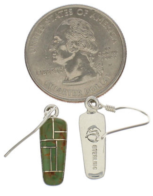 Genuine Sterling Silver Turquoise Inlay Earrings EX32097