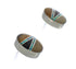 Multicolor Inlay And Sterling Silver Post Earrings EX32176