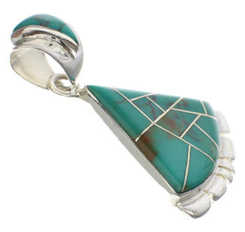 Genuine Sterling Silver And Turquoise Pendant EX32207