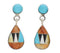 Southwest Multicolor Sterling Silver Post Dangle Earrings EX24377