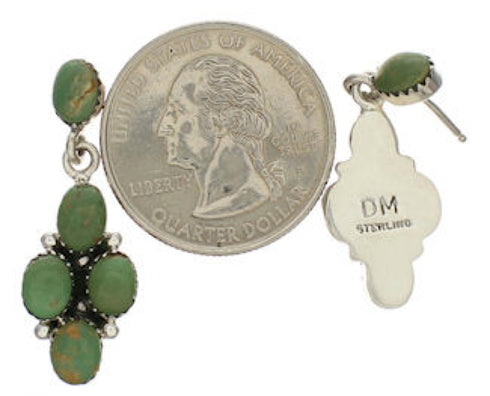 Sterling Silver Turquoise Post Dangle Earrings Jewelry TX26190