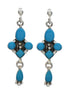 Southwestern Sterling Silver Turquoise Post Dangle Earrings TX26245
