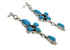 Southwestern Sterling Silver Turquoise Post Dangle Earrings TX26245