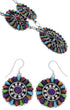 Multicolor Southwest Sterling Silver Link Necklace Set PX37831